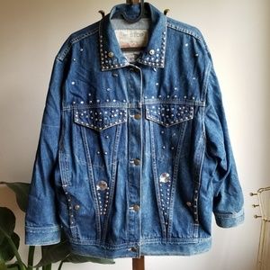 Denim Jean jacket with studs, jewel embellishments